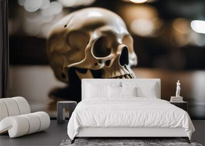 Skull, Bones, Man, Death, Teeth, Illustration  Wall mural