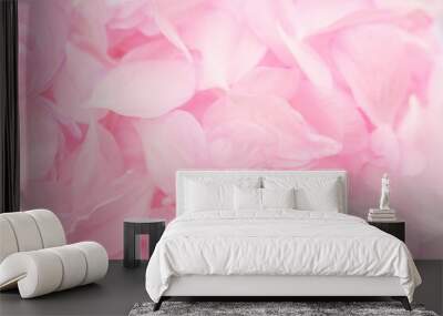 background of pink delicate petals of decorative almonds close-up Wall mural