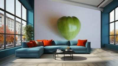 green tomato on white background for isolation Wall mural