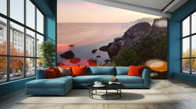 sunset over the sea Wall mural