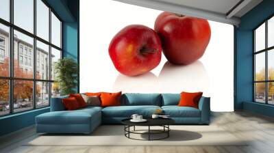 Apples on a white background Wall mural