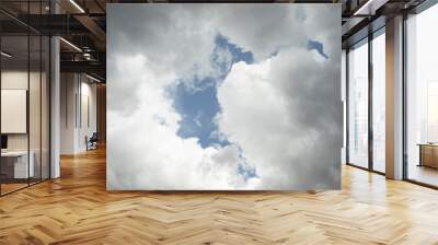 Thunderclouds. Grey sky. Summer clouds. Beautiful weather. Wall mural