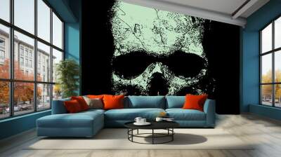  Vector image of a skull in an engraving style, a pragmatic sketch, bones, death, Halloween, horror, fear, anotomy, tattoo, shading, Wall mural