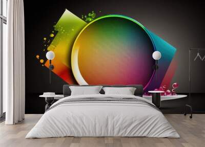 Abstract colored circle on a plate with space for text Wall mural