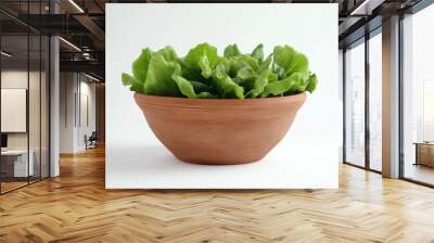 Bowl of fresh, green lettuce leaves Wall mural