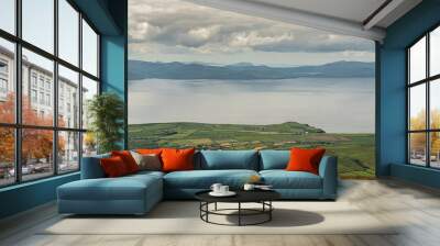 landscape with mountains water and clouds Wall mural