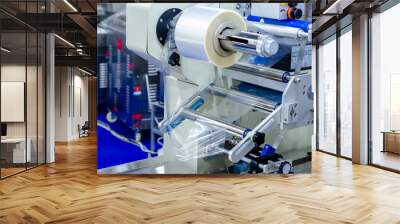 Automatic packaging machine for producing packs  from a roll of heat-sealable packaging film Wall mural