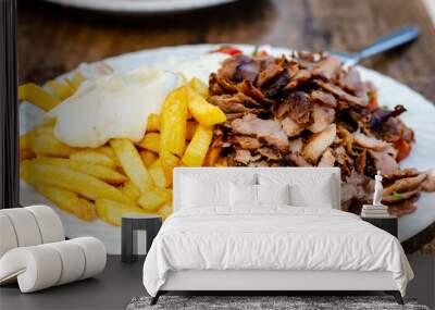 Doner meat with french fries Wall mural