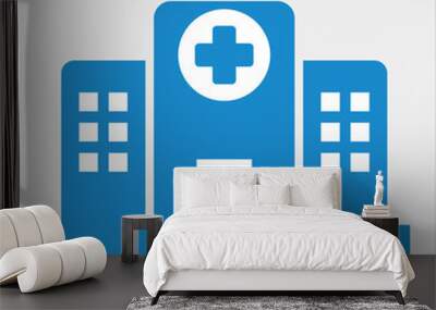 hospital building vector icon isolated on white background Wall mural