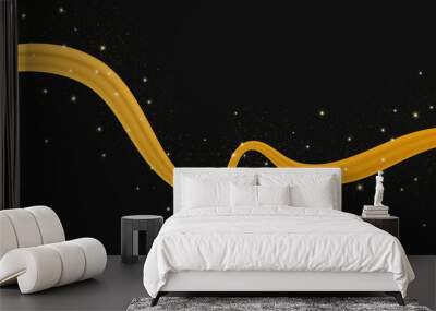 Golden wave with shiny and glitter effect Wall mural