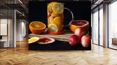 Vitamin C tea with fresh fruits Wall mural