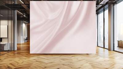 Delicate satin draped fabric pink texture for festive backgrounds Wall mural