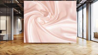 The texture of the satin fabric of pink color for the backgroundит Wall mural