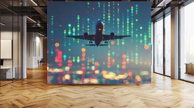 Stock Market Graph Chart Of Airplane Ticket price Wall mural