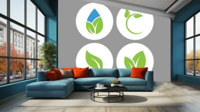 Eco flat vector icon. Ecology flat vector sign. Tree leaf flat vector icon Wall mural