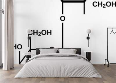 Lactulose cyclic structural formula, vector illustration Wall mural