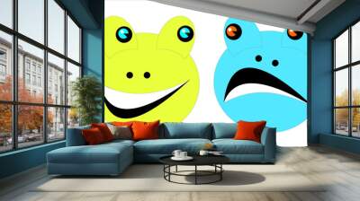 Abstract emoticons on a white background. Wall mural