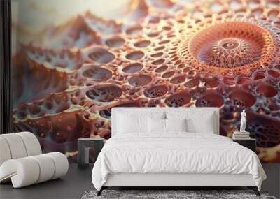 3D fractal shapes with intricate designs, 4K hyperrealistic photo Wall mural