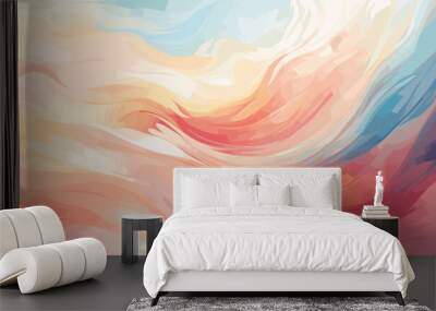 Digital sketch illustration showing a abstract paint strokes in color, soft watercolors, vector illustration Wall mural