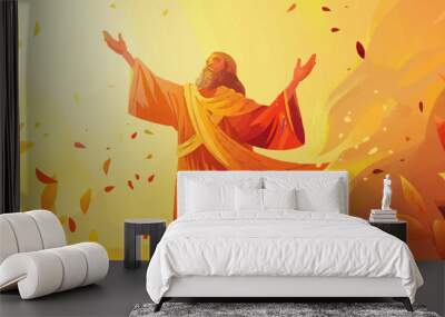 happy passover banner template with moses illustration Wall mural