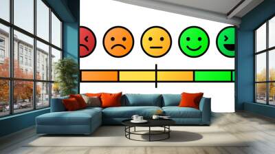 Mood Level Icon. Emoji icon. Flat style. Vector icons. Wall mural