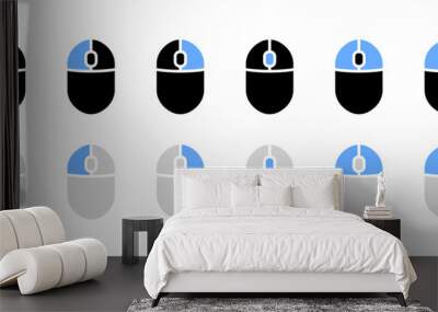 Mouse click set icons. Flat style. Vector icons. Wall mural