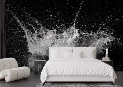 splash of water on a black background Wall mural