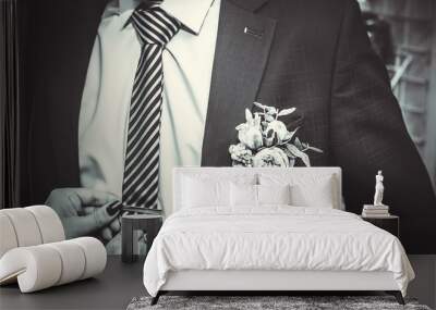 bride and groom Wall mural