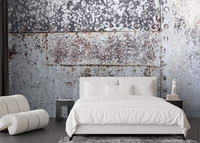 texture  of rusty metal with silver paint Wall mural