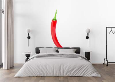 Hot red pepper, on a white background, light. Brilliant and juicy. Wall mural