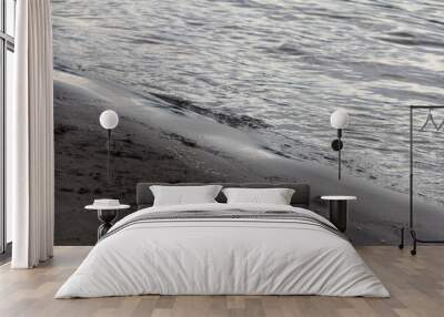 waves on the river in the evening Wall mural