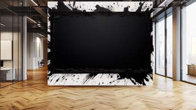 background frame grunge black streaks on canvas Wall mural