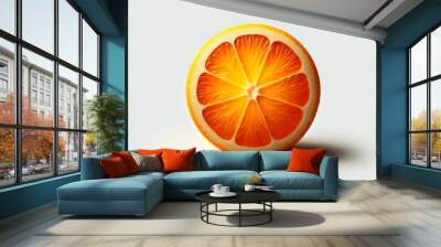 orange on white background, slice of juicy ripe orange isolated  Wall mural