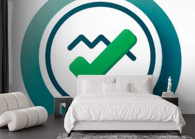 Successful verification, authorization, payment concept. Vector icon isolated on white background Wall mural