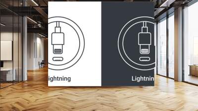 Lightning port icon. Socket sign of phone. Connectors icon. Vector illustration Wall mural