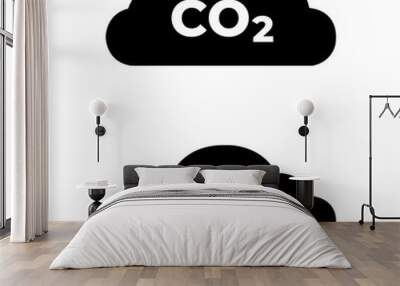 co2 vector icon, logo on white background Wall mural