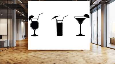 Set of cocktails. Cocktail glass set Wall mural