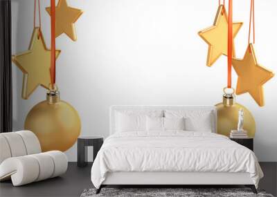 Christmas decoration with ball and stars Wall mural