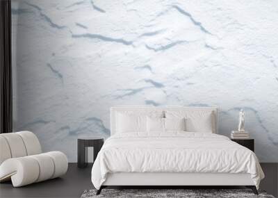 Fresh snow background texture. Winter background with snowflakes and snow mounds. Snow lumps. Wall mural