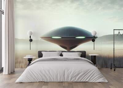 A spaceship flies through the galaxy a mystery in motion   Wall mural