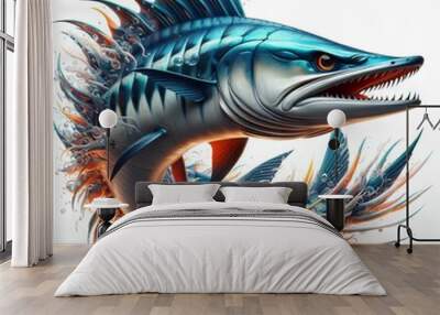 fish on a white backgroun Wall mural