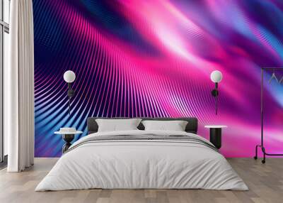 Abstract geometric background of lines in purple blue colors. Corrugated lines Wall mural