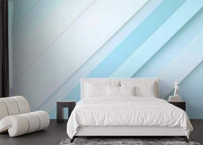 geometric white and blue modern abstract background. linear simple and light illustration Wall mural