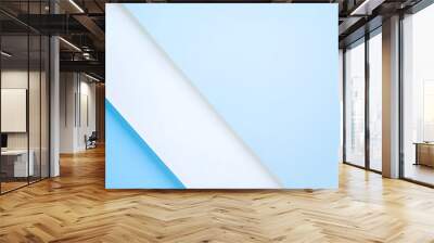 geometric white and blue modern abstract background. linear simple and light illustration Wall mural