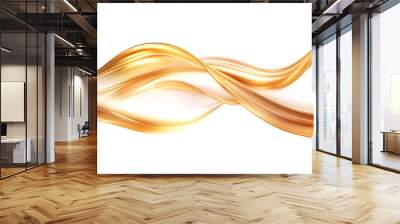 luxury abstract shiny golden wave on transparent background. design element. elegant gradient gold color Wall mural