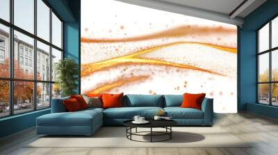 luxury abstract shiny golden wave on transparent background. design element. elegant gradient gold color Wall mural