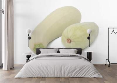 two zucchini isolated on a white background Wall mural