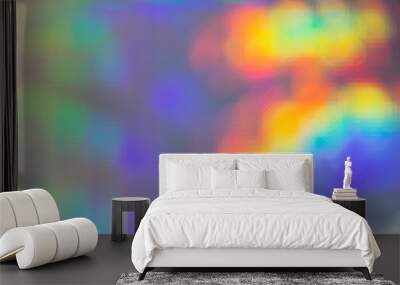 Abstract festive holographic multicolored purple magic rainbow background of different shade. Wall mural