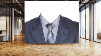 A grey men's suit is isolated on a white background. Wall mural