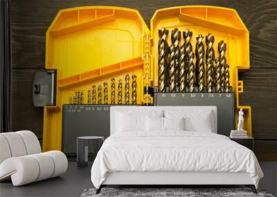 A large set of drills for working with wood and metal. Sharp drills for the job. Wall mural